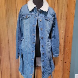 Denim Sherpa-Lined Jacket